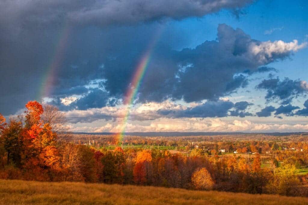 Scenic View Of Sky With Rainbow