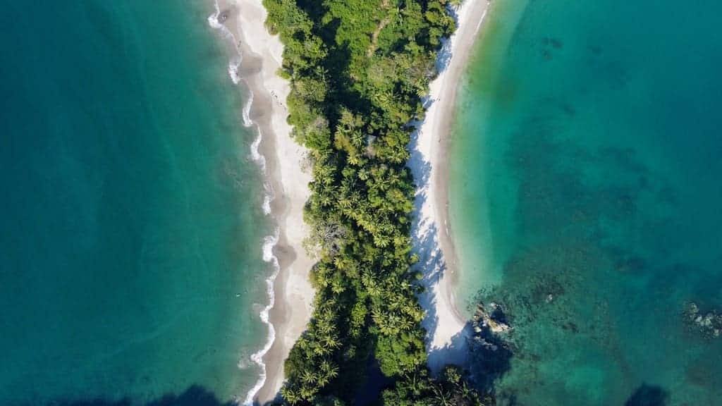 An Aerial Shot of the Manuel Antonio Beach in Costa Rica