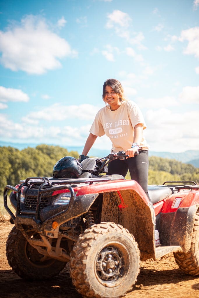 A Woman Riding ATV