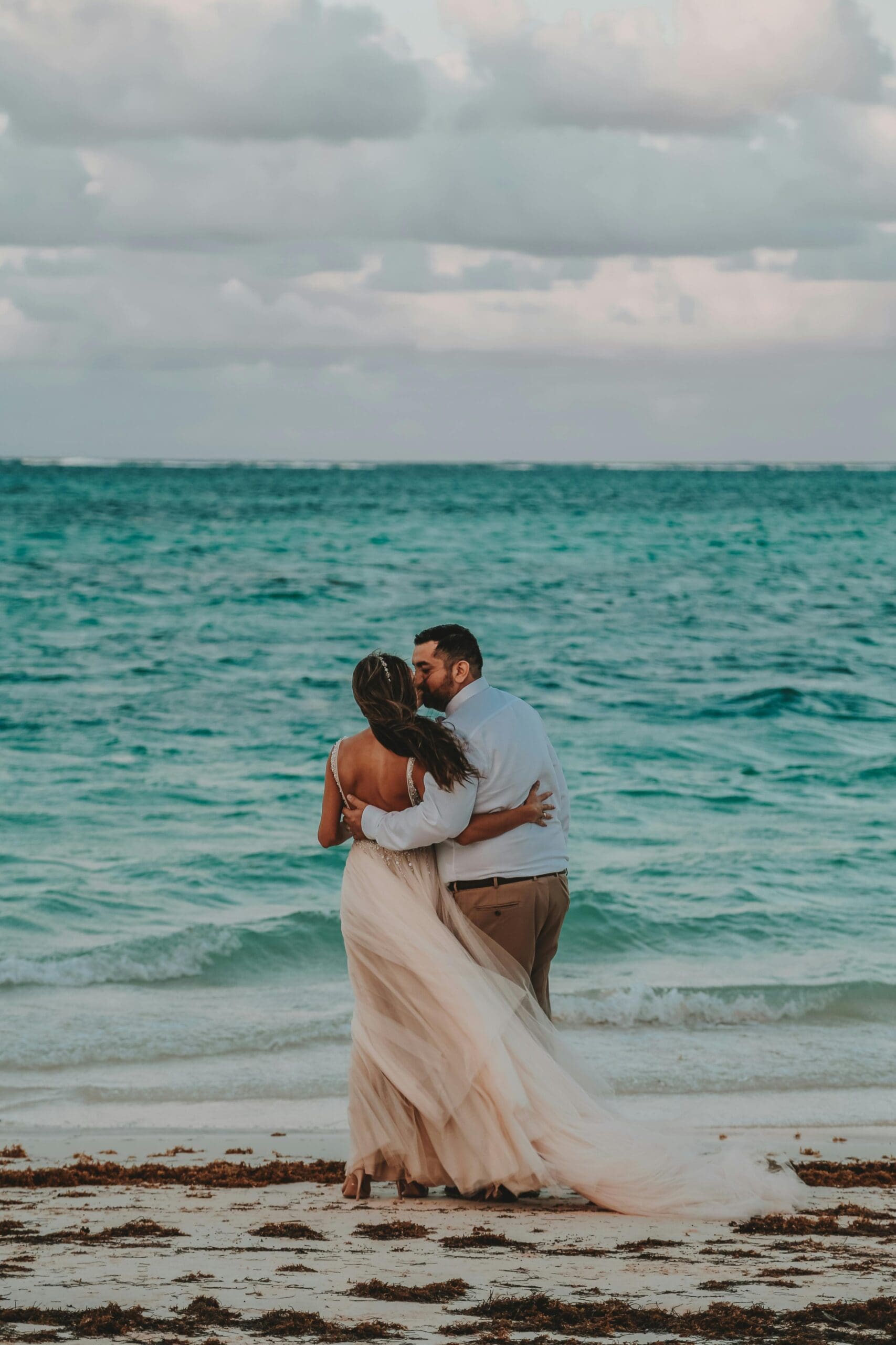 Winter beach wedding